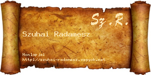 Szuhai Radamesz névjegykártya